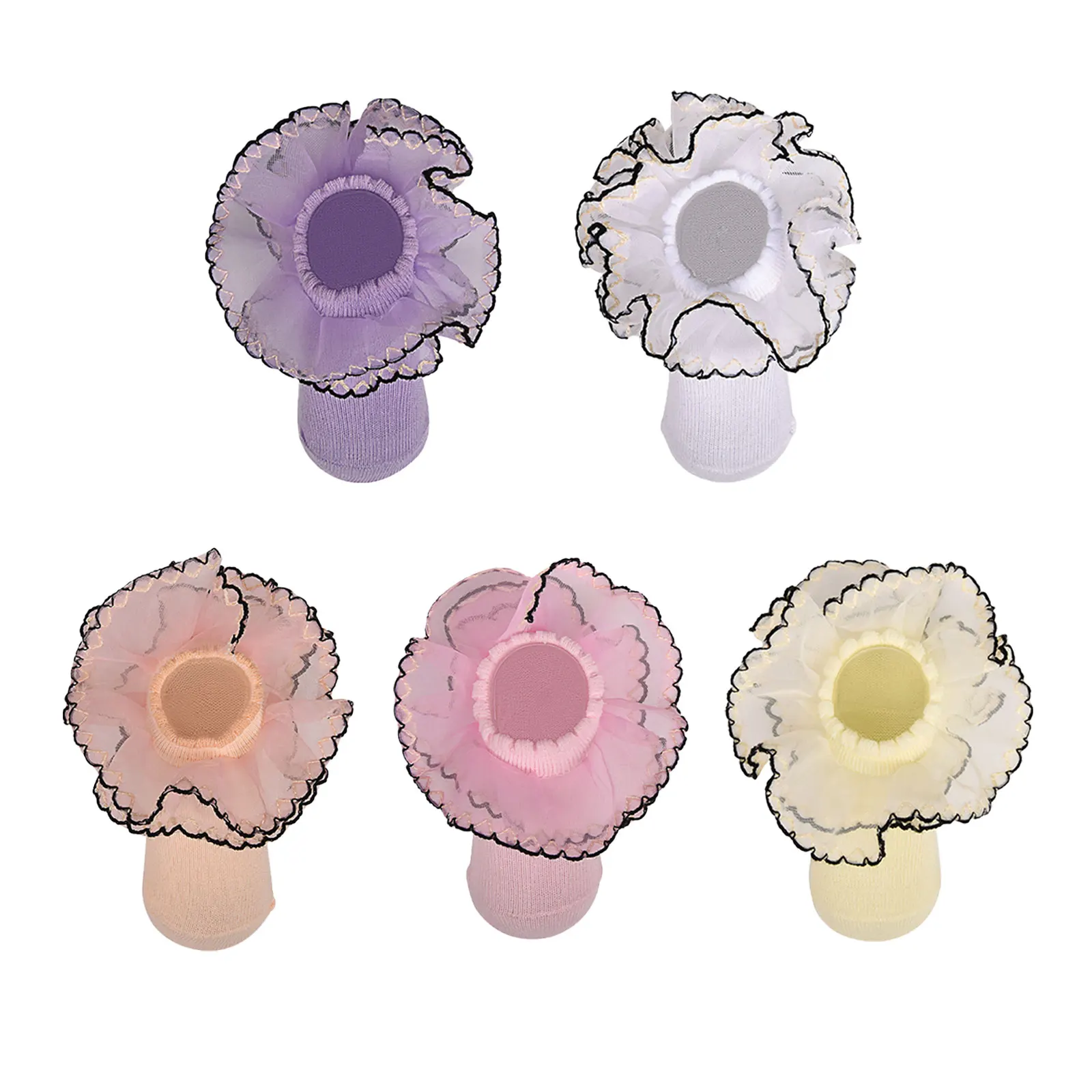 Носки с двойными оборками для девочек