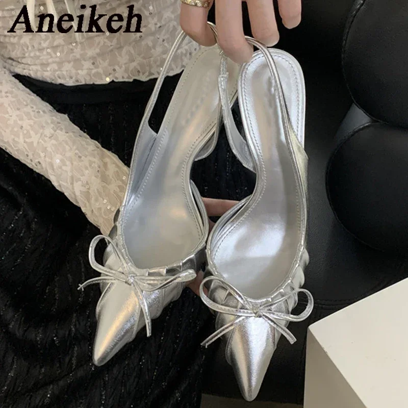 Aneikeh 2024 летние туфли из искусственной кожи на высоком каблуке для женщин