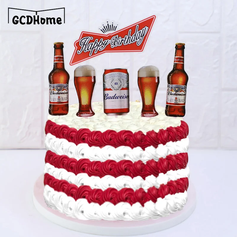 

6 шт./компл. флаг для пивных тортов, украшение на день рождения, свадьбу, вечеринку, Аксессуары для выпечки «сделай сам»