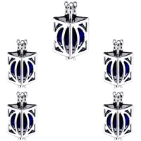 10pcs plain charm lantern pearl cage locket aromatherapy diffuser pendant necklace bracelet diy customied jewelry making bulk