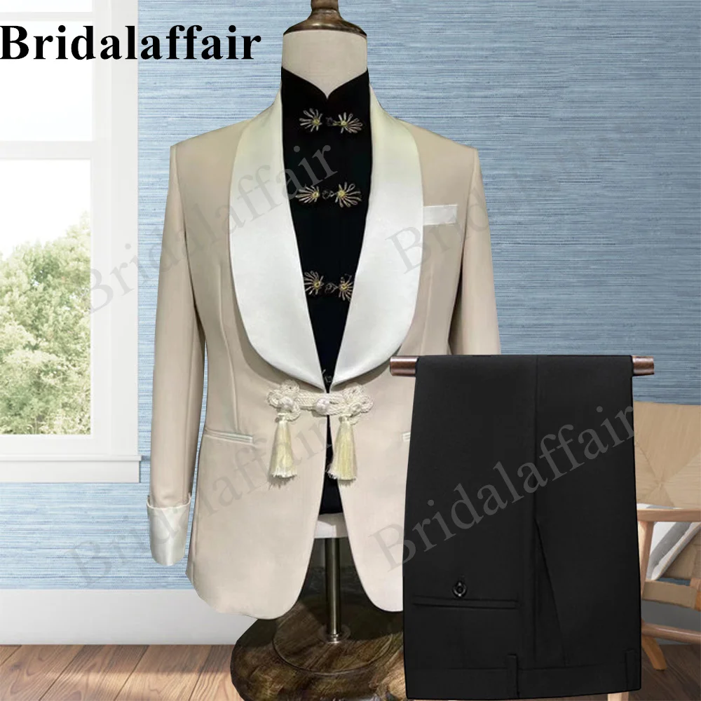 

Bridalaffair 2022 светильник кие мужские костюмы цвета шампанского, летние комплекты из блейзера, смокинги, официальный пиджак из двух предметов и брюки, модный новейший дизайн 2022