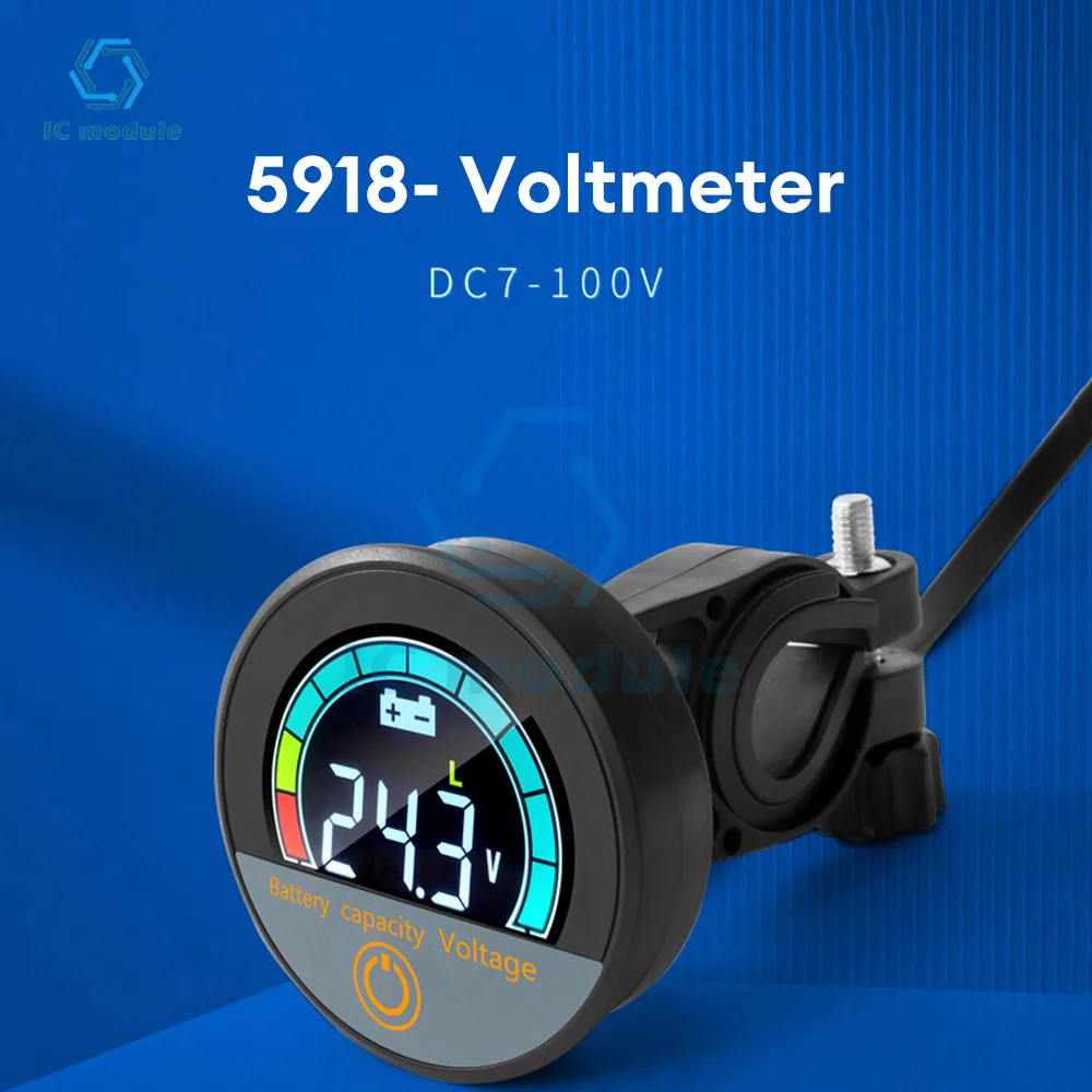 

5918 DC8-100V circular DC voltmeter, universal digital digital display head for lead-acid/ternary electric/iron phosphate batter