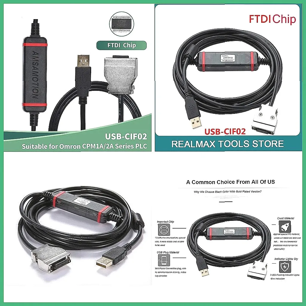 Фото USB-CIF02 Позолоченный кабель для программирования ПЛК Omron CPM1 CPM1A/2A CQM1 C200HS C200HX/HG/HE для передачи данных №1