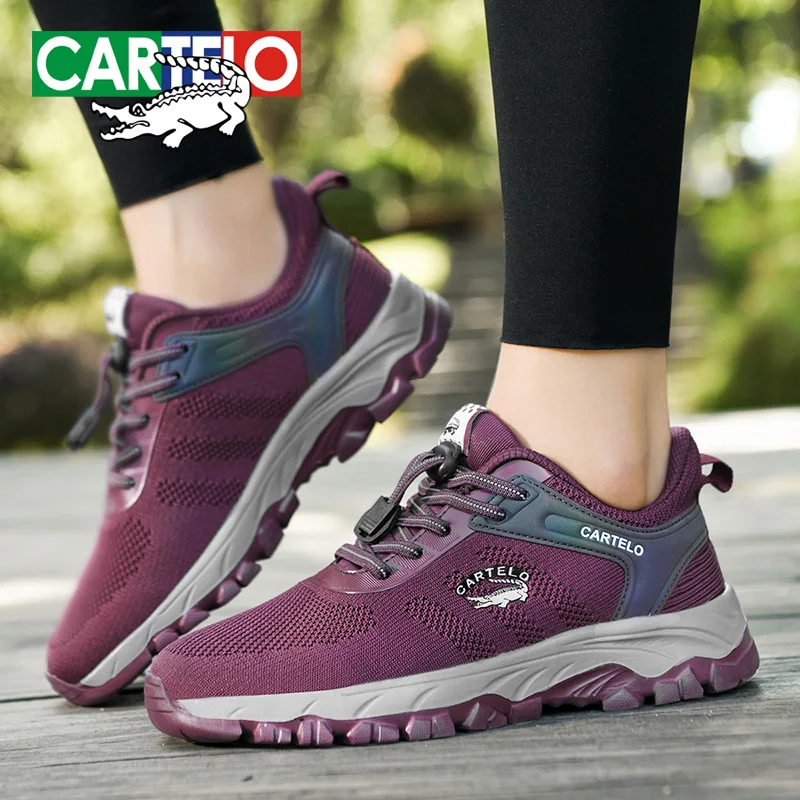 CARTELO Summer New Breathable Women's Running Shoes Mesh Design Ladies Vulcanized Shoes Fashion Flats Females Outdoor Sneakers