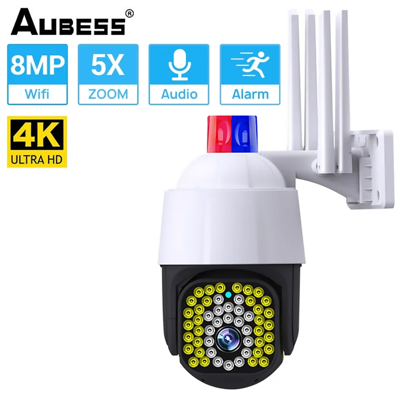 

8MP 4K PTZ Wifi IP Camera Cloud 5X Digital Zoom CCTV Security Camera Outdoor Surveillance Detect Auto Tracking Wireless Camera