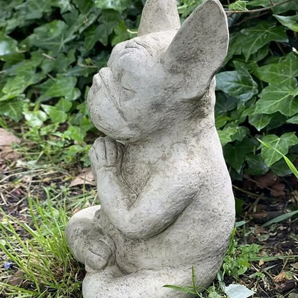 

Fashion Long Lasting Realistic Meditating Sitting Bulldog Garden Decor Garden Supplies Garden Sculpture Dog Statue