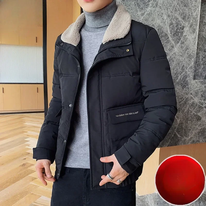 Новое мужское пуховое хлопковое пальто зимняя куртка короткая свободная