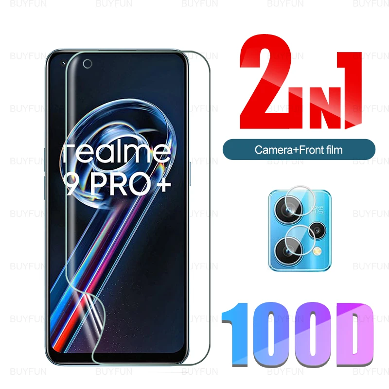 

2 в 1 Защитная пленка для экрана мягкая Гидрогелевая пленка для Oppo Realme 9 Pro plus Realmy 8 8I 7 6 Pro 6S Narzo 30 30A C21 C15 C11 X2 XT X7
