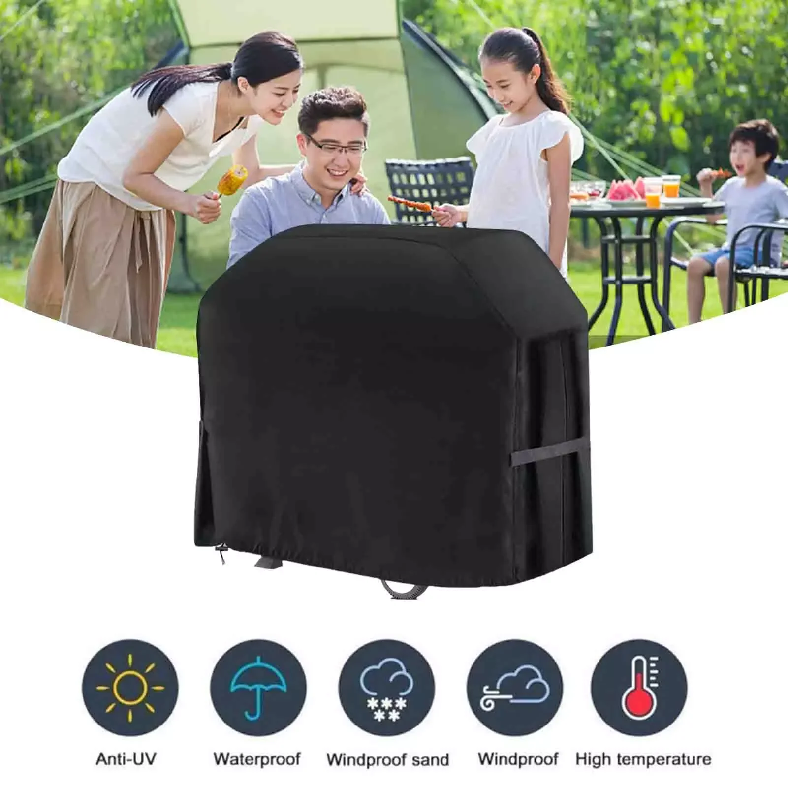 

Чехол для барбекю из ткани Оксфорд, водонепроницаемый чехол для гриля, с защитой от УФ излучения, защита от дождя, для садовой мебели