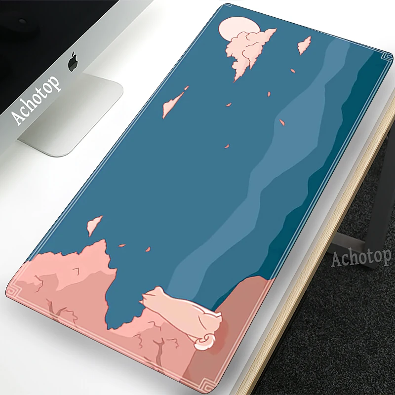 

Cute Large Gaming Keyboard Mouse Pad XXL Blue dog Computer Gamer Tablet pad Mousepad with Edge Locking Rubber Play Mice Mats