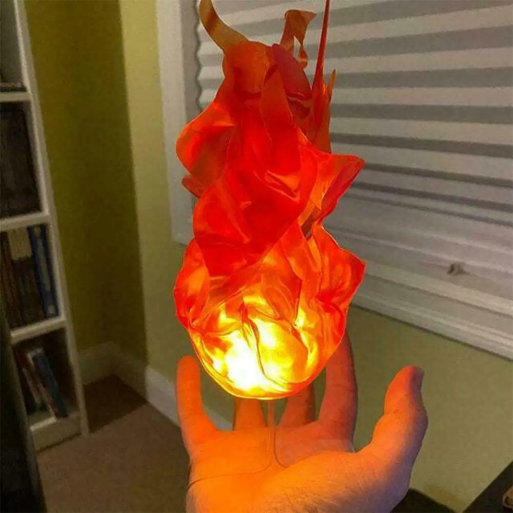 

Halloween Decor Props Simulation Floating Fireball Lamp Artificial Fire Flame Atmosphere Light For Cosplay Role Party Decoration