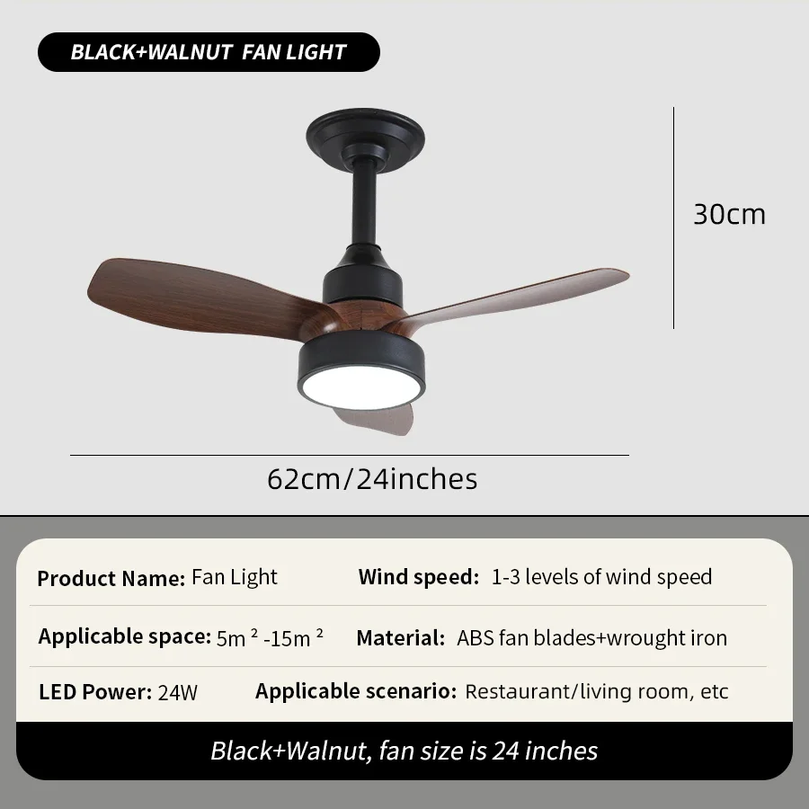 

Потолочный вентилятор Ludengchaoshi 24 дюйма с освещением