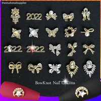 10pcs bowknot nail art rhinestone diamond star moon crystal charm luxury nails alloy decoration glitter 3d manicure accessories