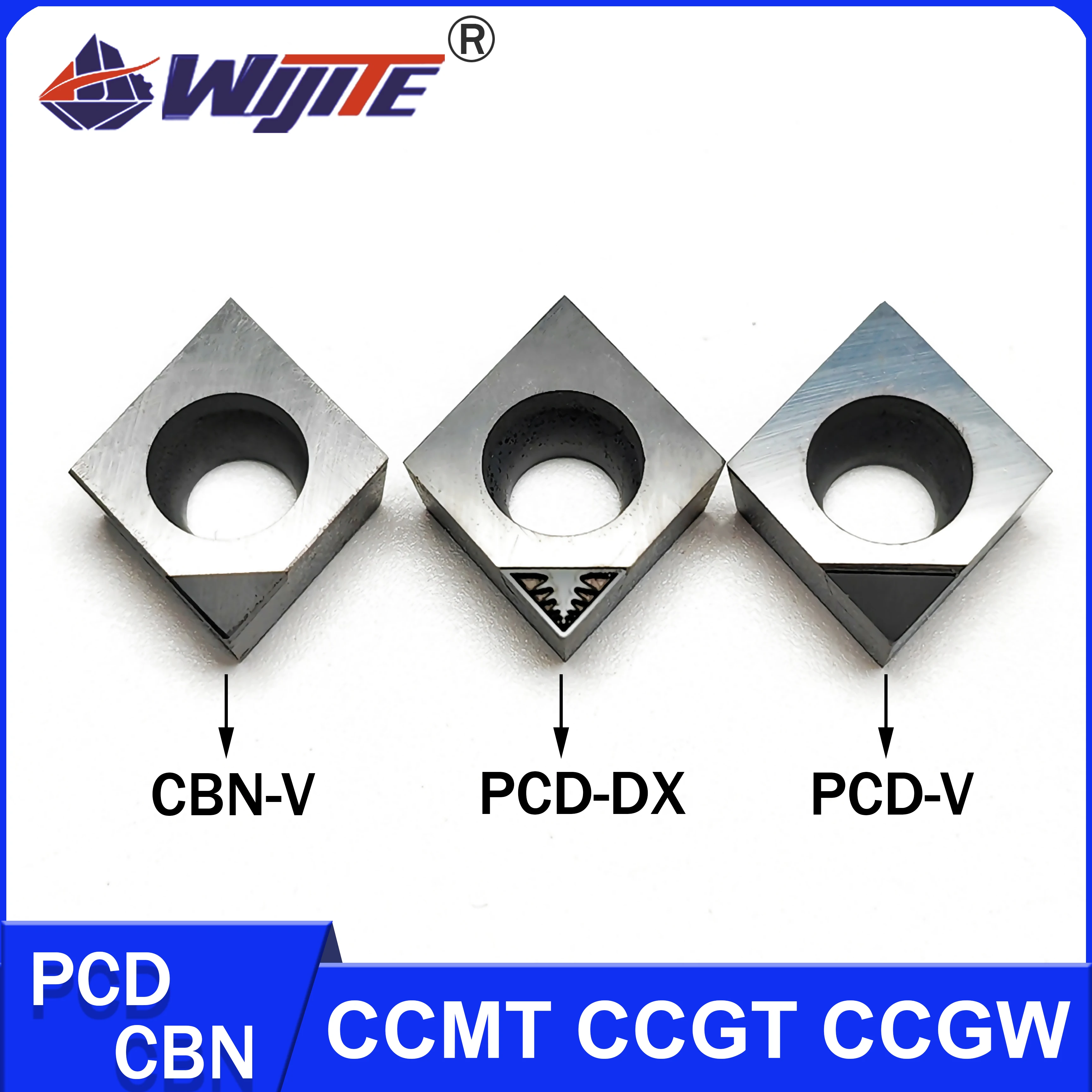 

PCD CCMT CCGT CCGW 0602 09T3 1204 Инструмент с ЧПУ используется для алюминия, меди и углеродного волокна, обработки твердой стали с инструментами CBN.
