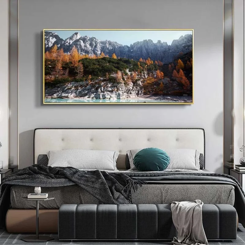 

Пейзаж, постеры, пейзаж, масляная живопись, гора, зеленое озеро, лес, холст, живопись, гостиная, коридор, офис, украшение для дома