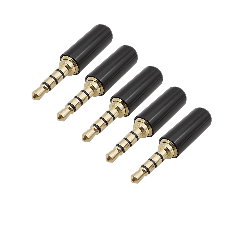 5 шт./лот 3,5 мм 4-полюсный штекер стерео аудио наушники паяльный тип разъем 3,5 мм TRRS аудио разъемы ремонт DIY адаптер