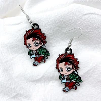 anime demon slayer kimetsu no yaiba earrings cosplay props dangle earrings for women epoxy jewelry accessories gift