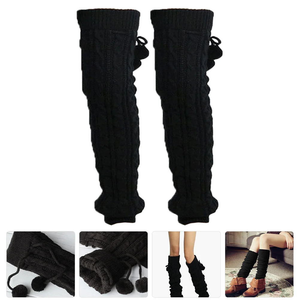 

Thermal Stockings Winter Short Leg Warmers Knitting Warmth Socks Boot Cover Girl