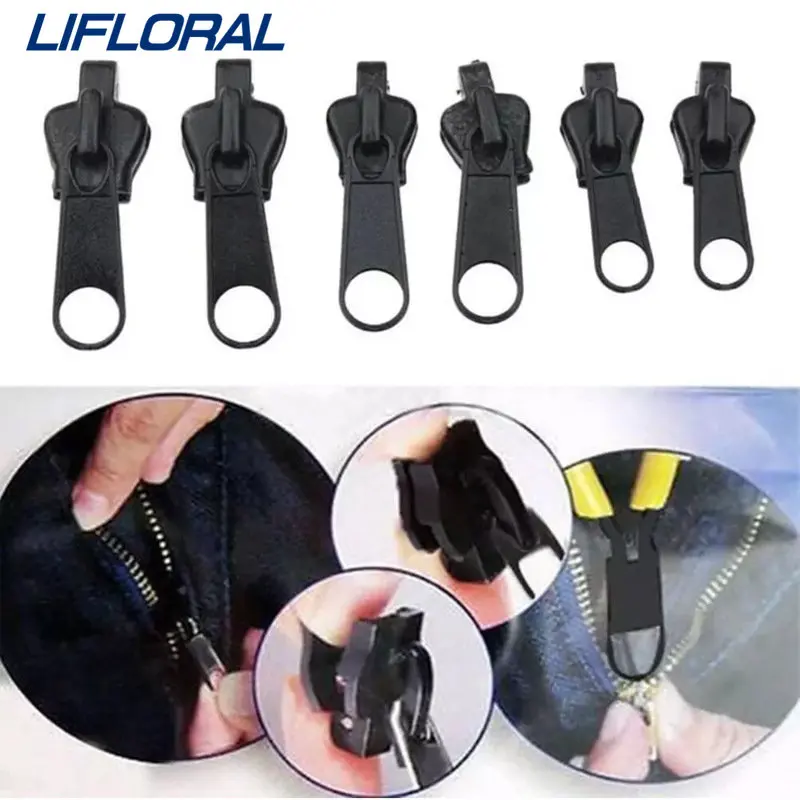 

6Pcs DIY Handwork Zippers Sewing Tools Instant Zipper Universal 3 Sizes Replacement Zip Slider Fix Zipper Repair Kit Accessories