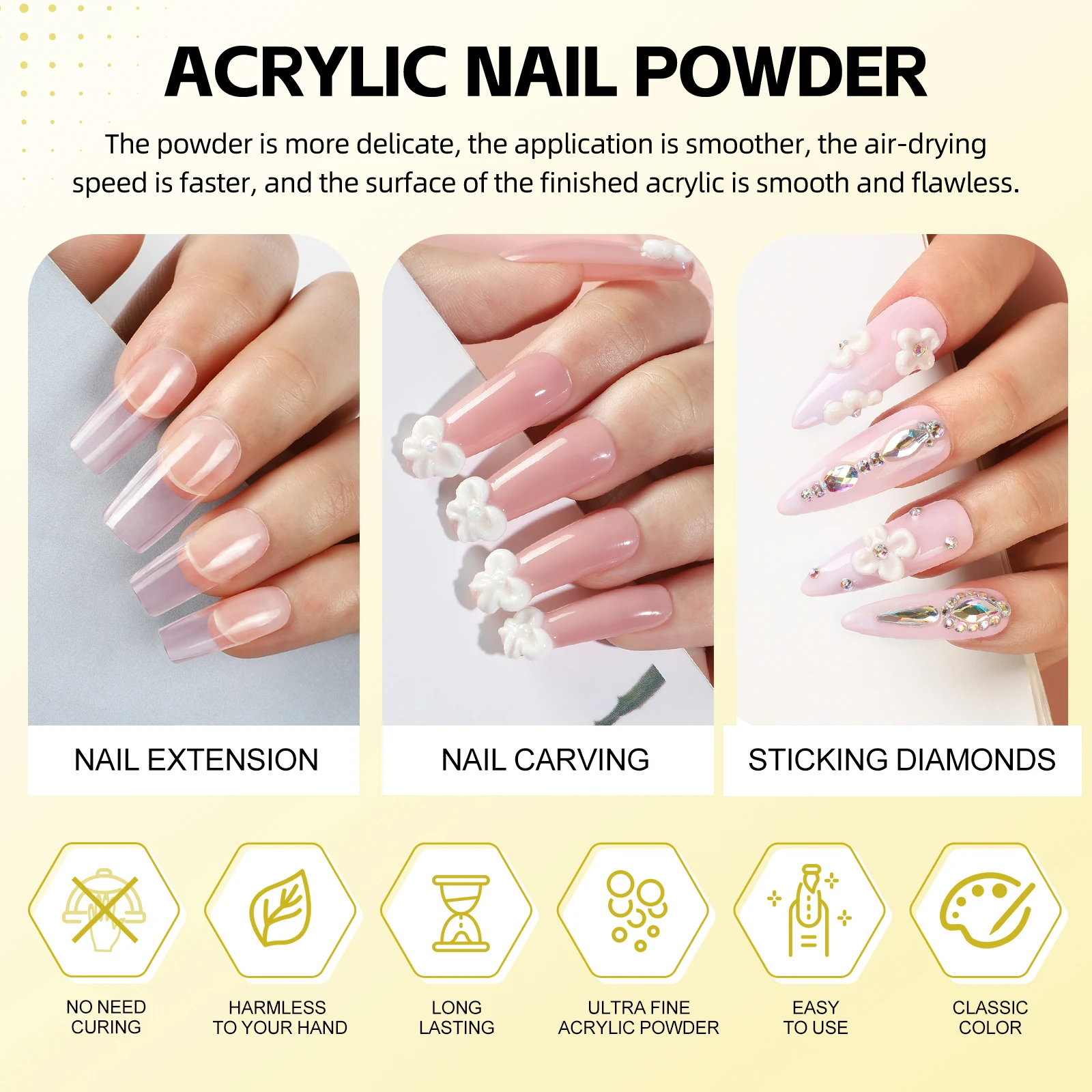 Набор акриловых порошков для наращивания ногтей COSCELIA