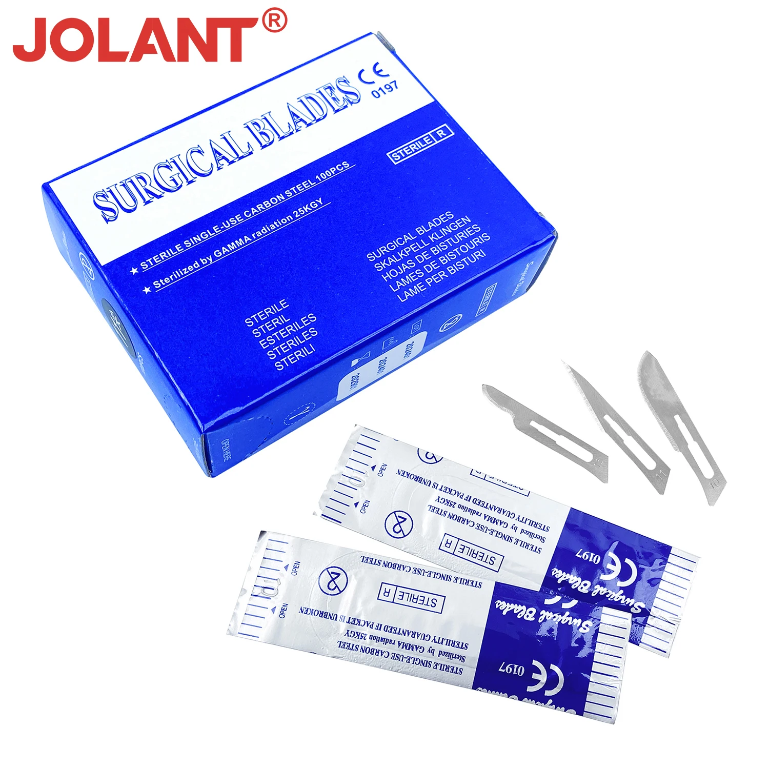 100 шт./кор. JOLANT стоматологический хирургический скальпель стерилизованные лезвия