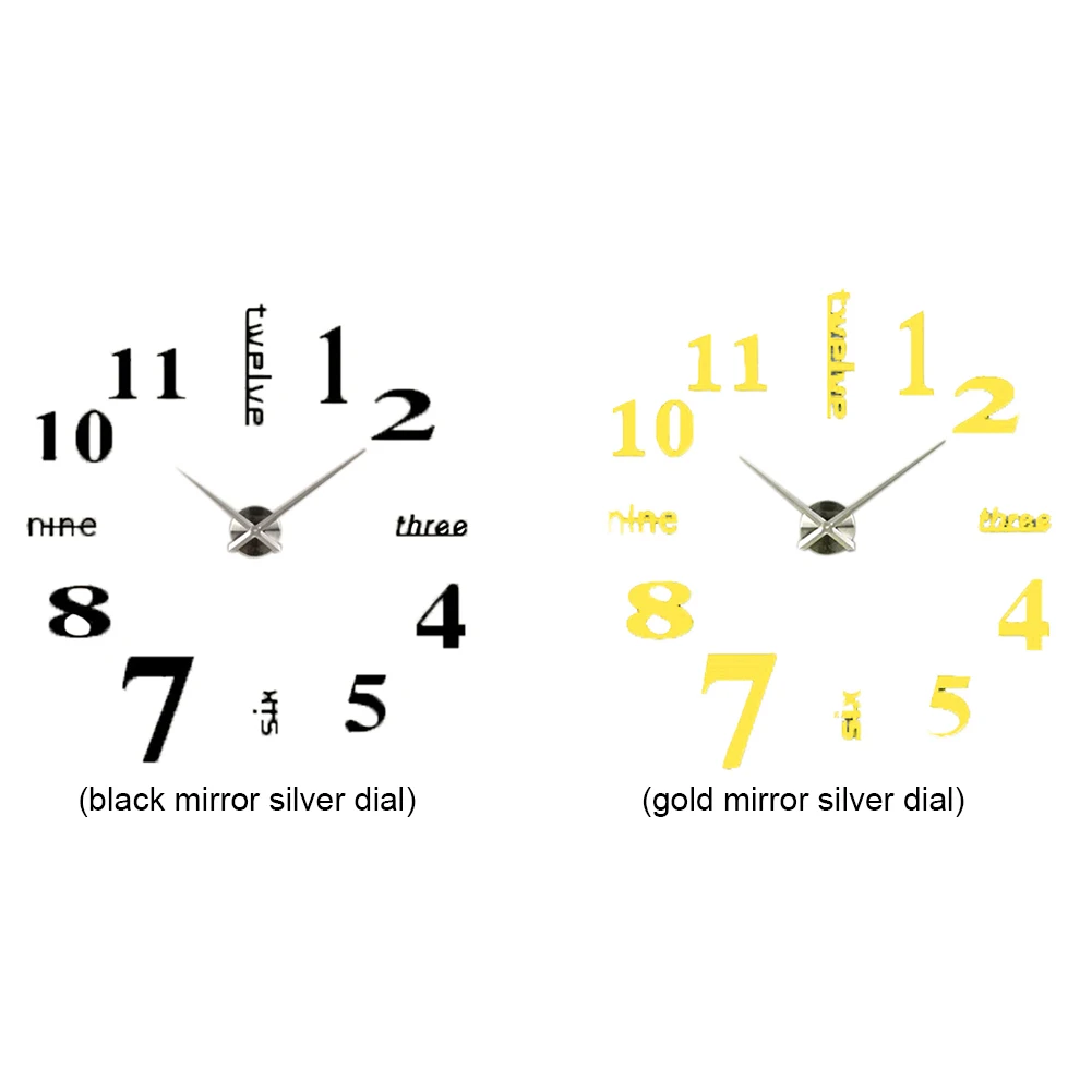 Modern Design Mute Wall Clock Home TV Background 3D Acrylic Mirror Sticker Office Decor Hanging Watches Living Room |