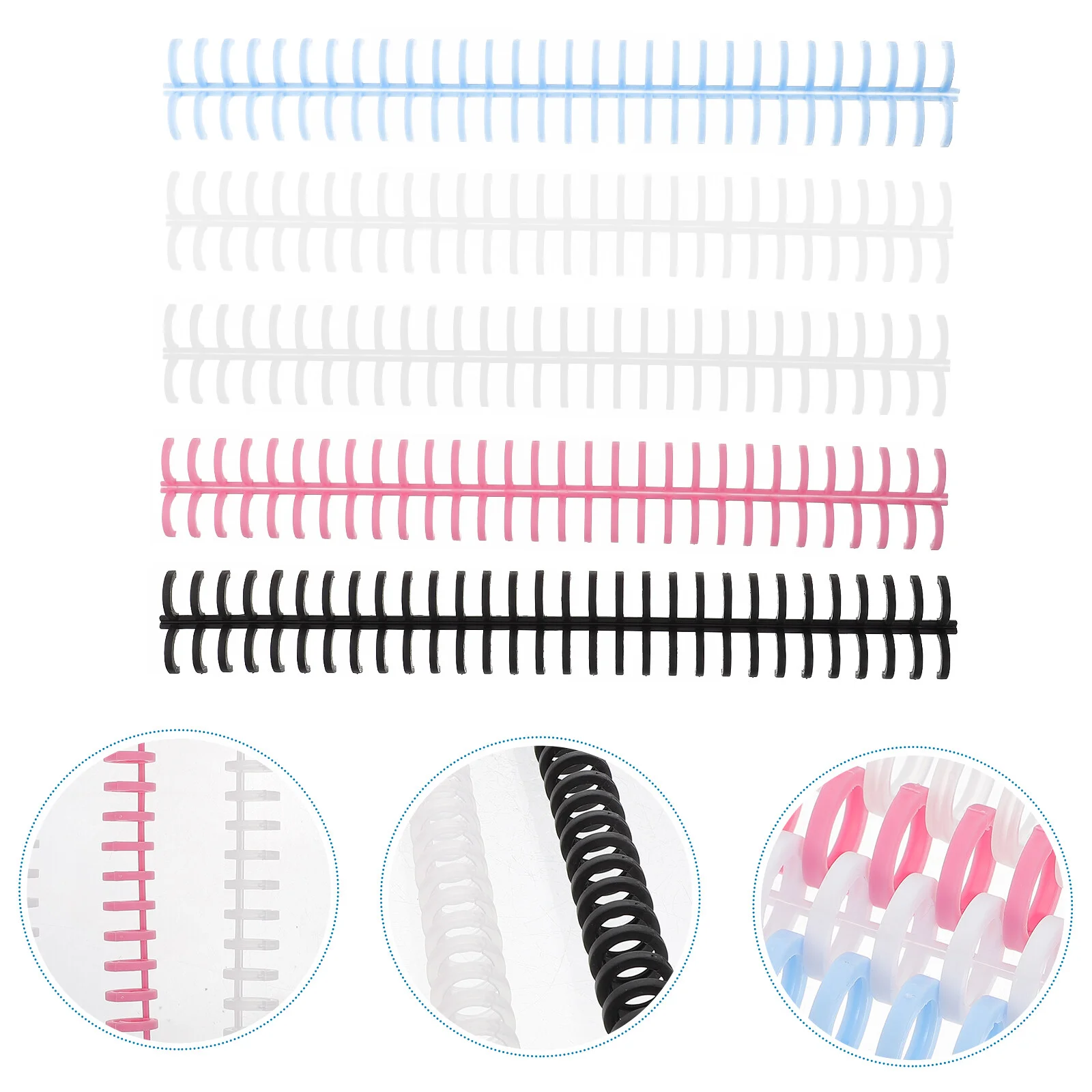 

11 Pcs Plastic File Folders Loose-leaf Hinges Segmented Colorful Binder Clips Ring
