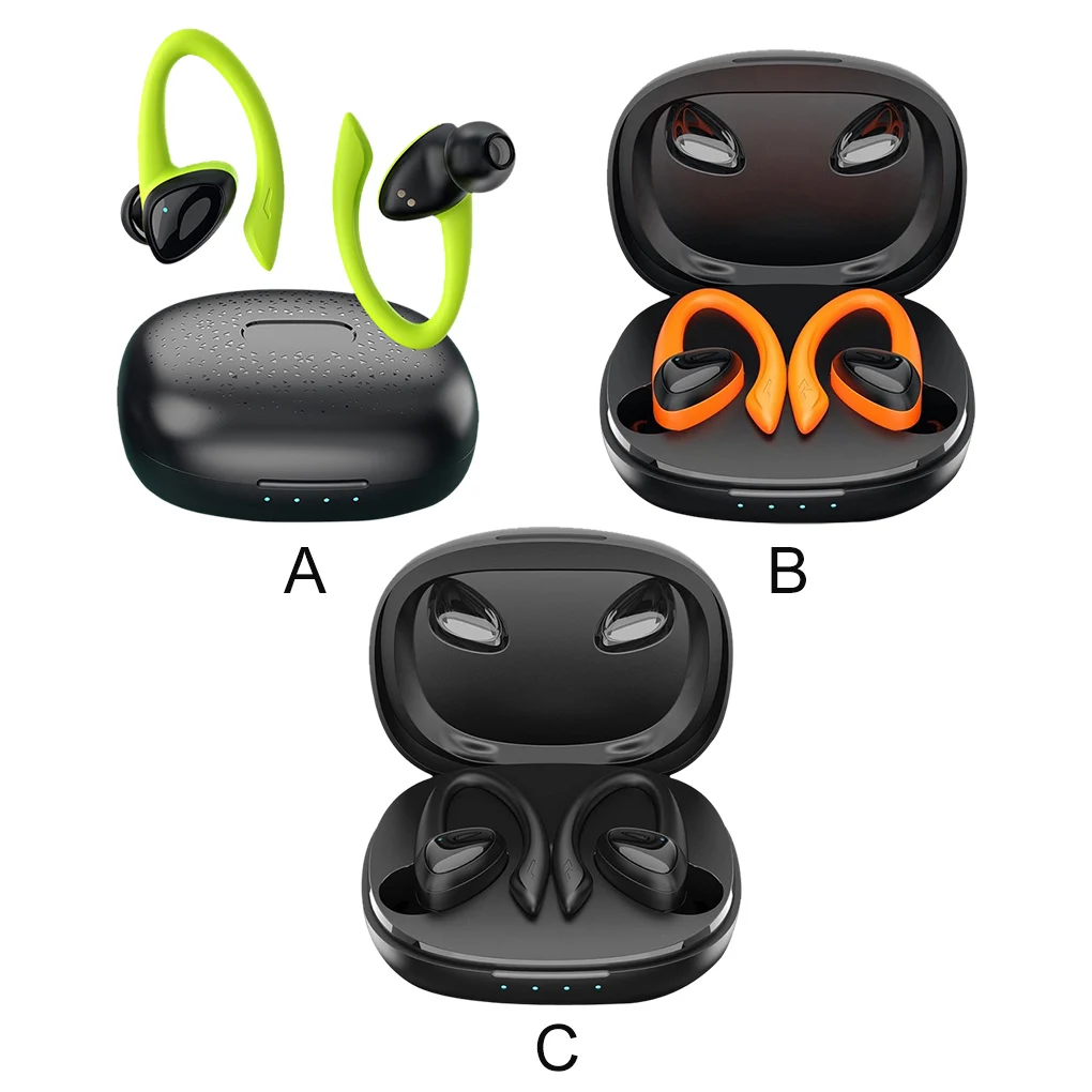 

Rechargeable Wireless Earbuds Ear Hook Earphones Bluetooth-compatible V5.1 Volume Control Headsets Portable Handsfree