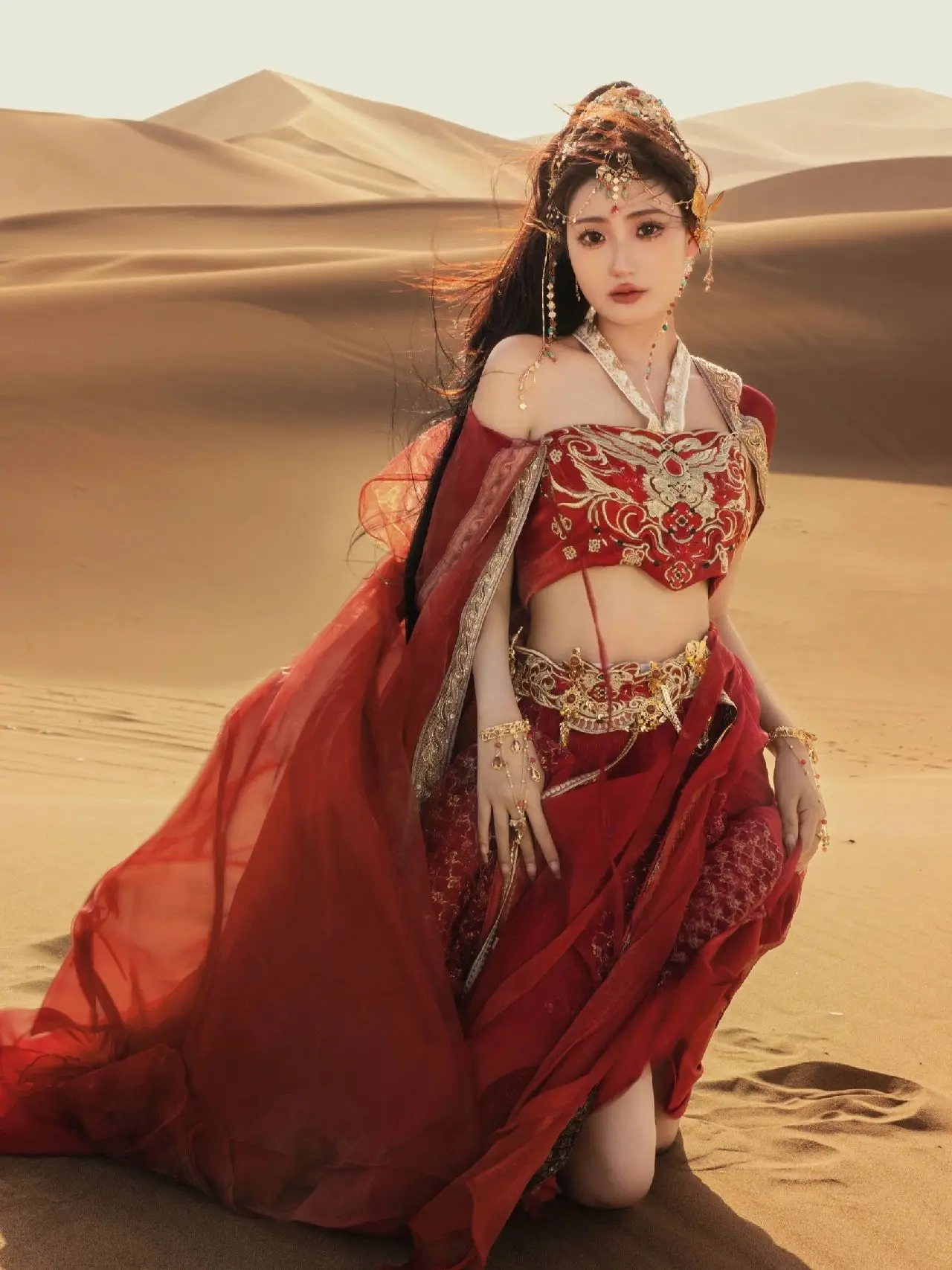 Экзотическая одежда в пустыне костюм сценический Dunhuang Kweichow Moutai Western Trip Shoot