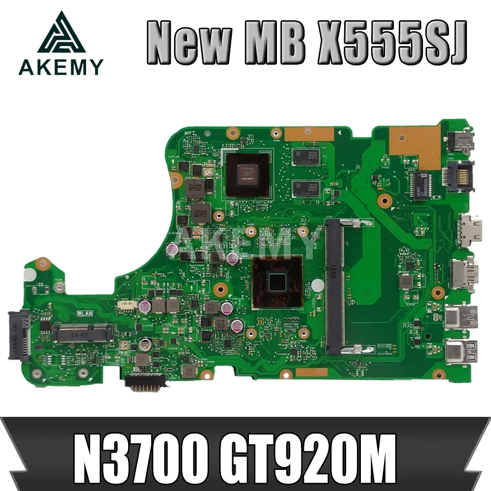 

AKEMY X555SJ Laptop motherboard For Asus X555SJ original mainboard N3700 GT920M X555SJ X555SJ Laptop motherboard