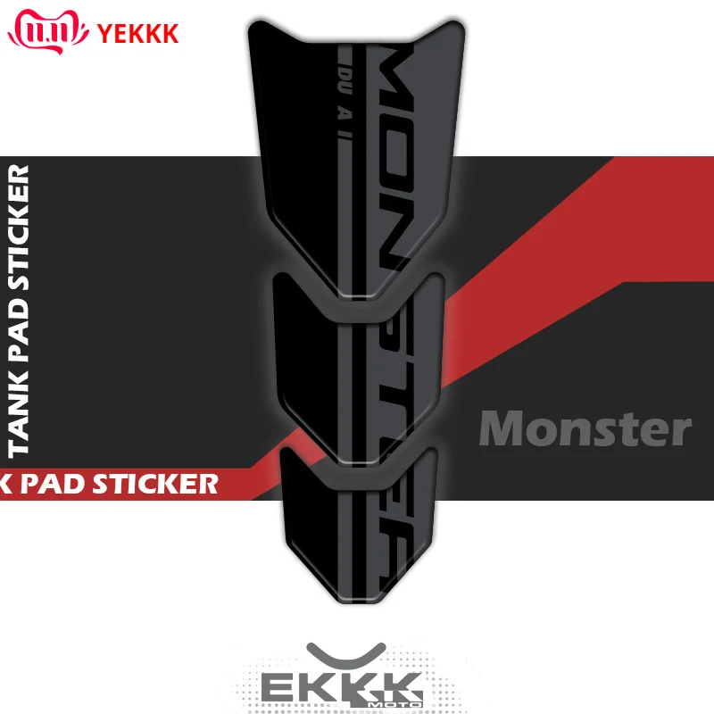 

For Ducati Monster 950 821 Compatible Fuel Tank 3D Motorcycle Sticker Gas Fuel Oil Tank Pad Protector Monster 950 LOGO