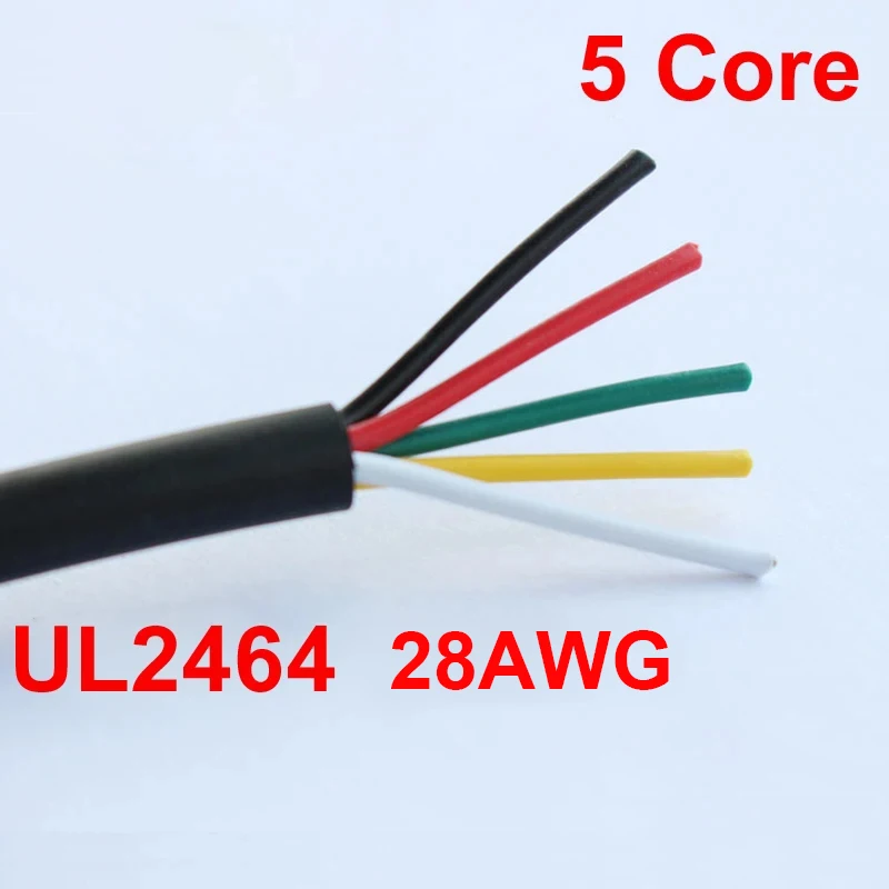 

10 м UL2464 28AWG 2 3 4 5 7 8 9 10-жильный кабель для USB мыши клавиатуры провода DIY ПВХ кабель мягкая оболочка линии управления провод 28 AWG