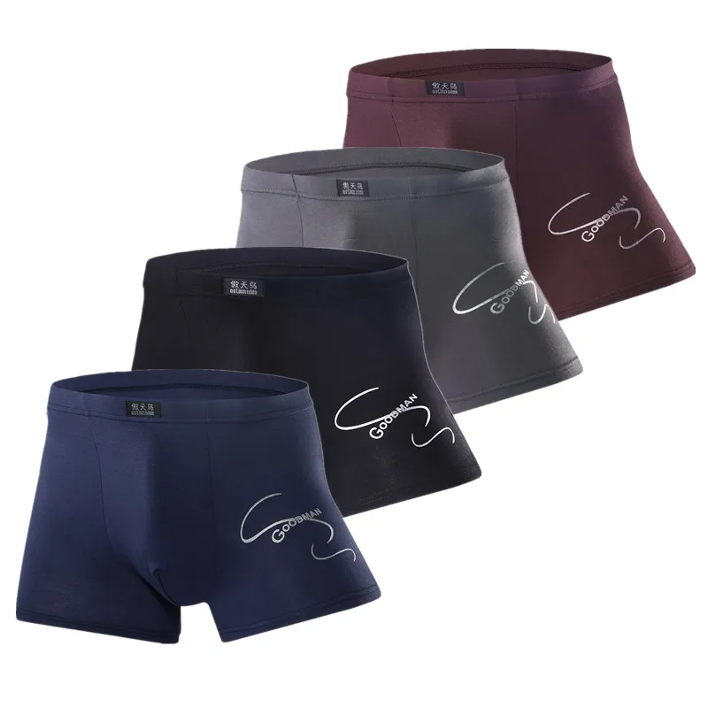 4 Pcs/Lot Big Size Men Boxer Briefs Boy Panties Undies Bottom Shorts Underpants Knickers Modal Homme Underwear L XL 2XL 3XL