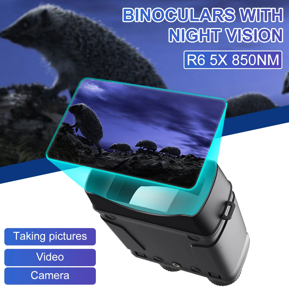 

R6 night vision device infrared 5 times 850NM binocular digital binocular telescope night vision photo video 2.4" LCD