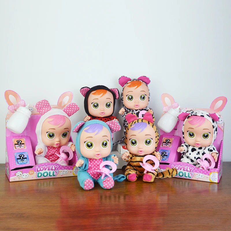 

24cm 9 Inch Cry Doll Weeping Babies Drinking Water And Crying Baby Girl Figure Bath Toy Kid Gift Including Outfit Accessories