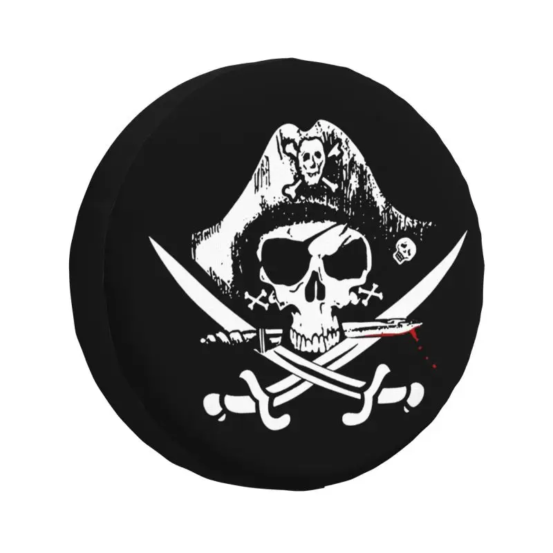 

Pirate Flag Spare Tire Cover for Jeep Wrangler Jolly Roger Skull Cross Bones 4WD 4x4 Trailer Car Wheel Protectors 14" nch