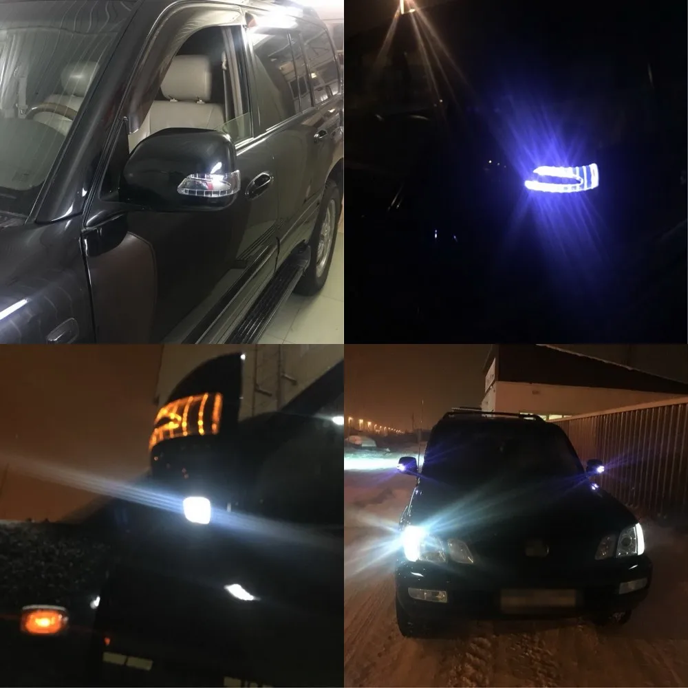 Светодиодные фонари для зеркал заднего вида + накладки для Toyota Land Cruiser Cygnus и Lexus LX470 98-06, указатели поворота + ДХО + грунтовые фонари (art.: 3920d7bbcb446) - 3920d7bbcb446