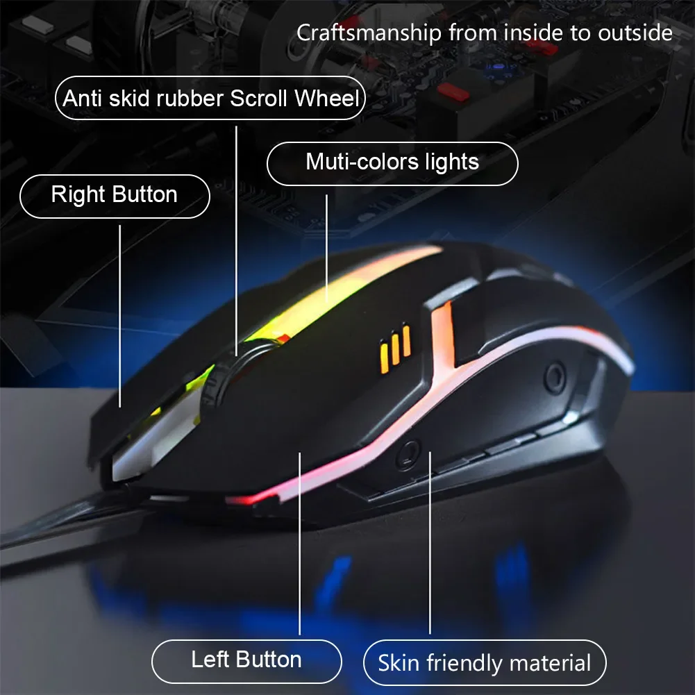 

Gaming Mouse USB Computer Mouse Gaming RGB Mause Gamer Ergonomic Mouse 1600DPI LED Silent Game Mice For PC Laptop