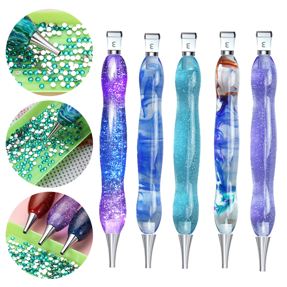 

Ручка для алмазной живописи 5D с полимерными вставками, экологически чистый сплав, сменные насадки для ручек, точка из смолы, ручка для вышив...