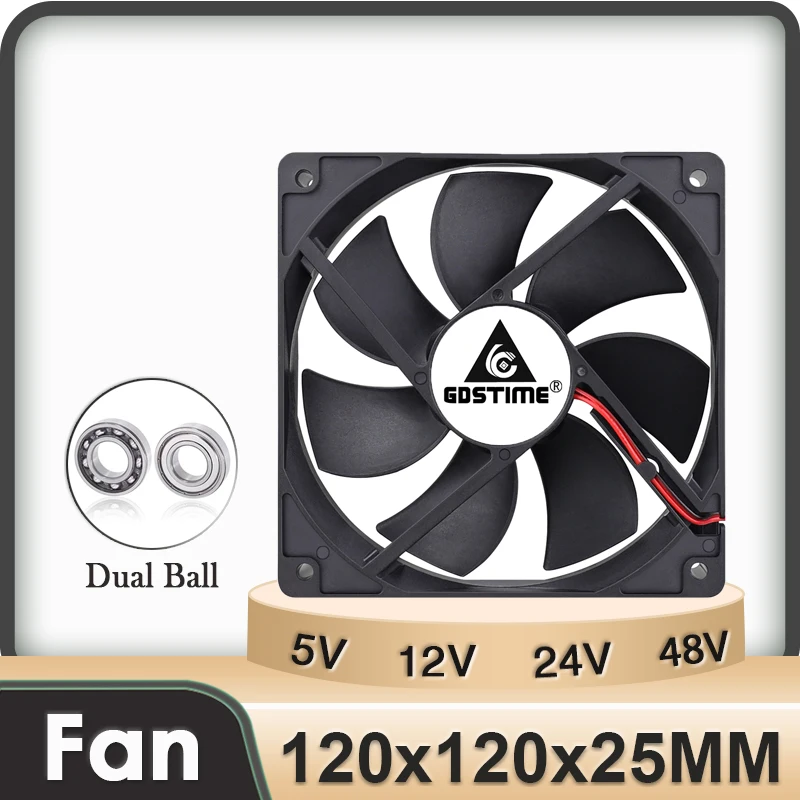 Охлаждающий вентилятор Gdsime 120 мм, 5 В, 12 В, 24 В, 48 В, 120 мм x 120 мм x 25 мм, 12 см, 2-контактный, 3-контактный, 4-контактный