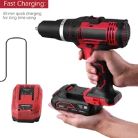 meterk 20v impact drill double speed wireless power electric drill hand power tools wrench driver screwdriver hammer drill