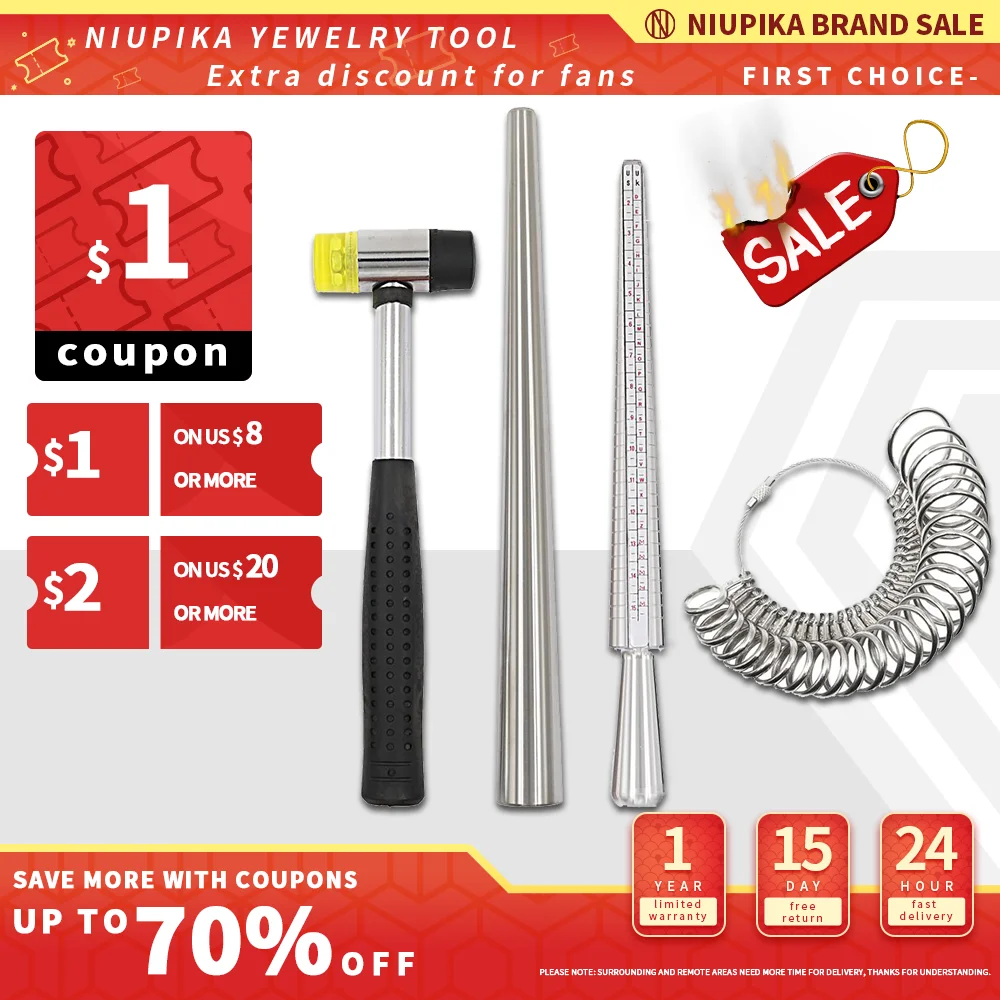

Ring Sizer Set Jewelry Measuring Tools Enlarger Stick Mandrel Handle Hammers Finger Loop