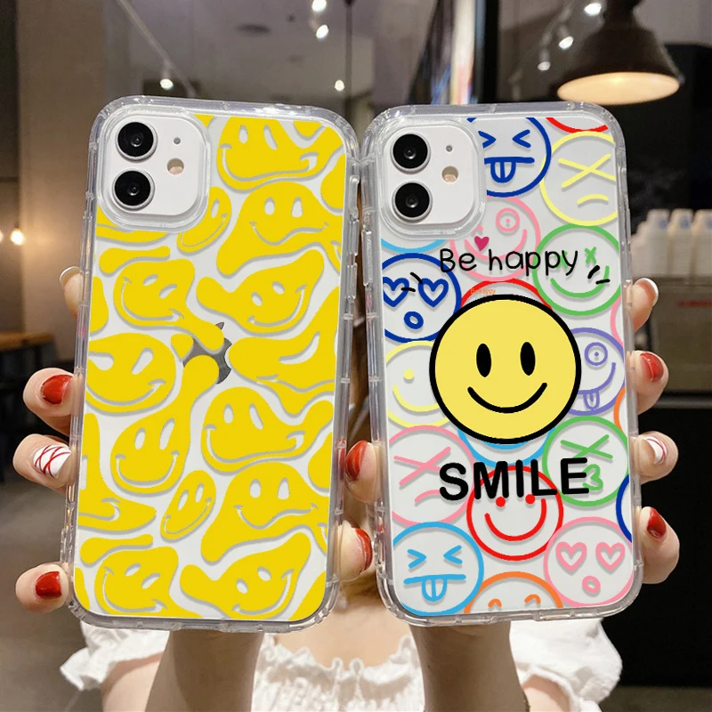 

P40 Lite P30 Pro Case For Huawei Honor 70 60 50 10 9A 9C 9X 8A Y6P Y7P Y8P Y6 Y7 Y9 2019 P Smart 2021 Mate 40 Clear Cute Smiley