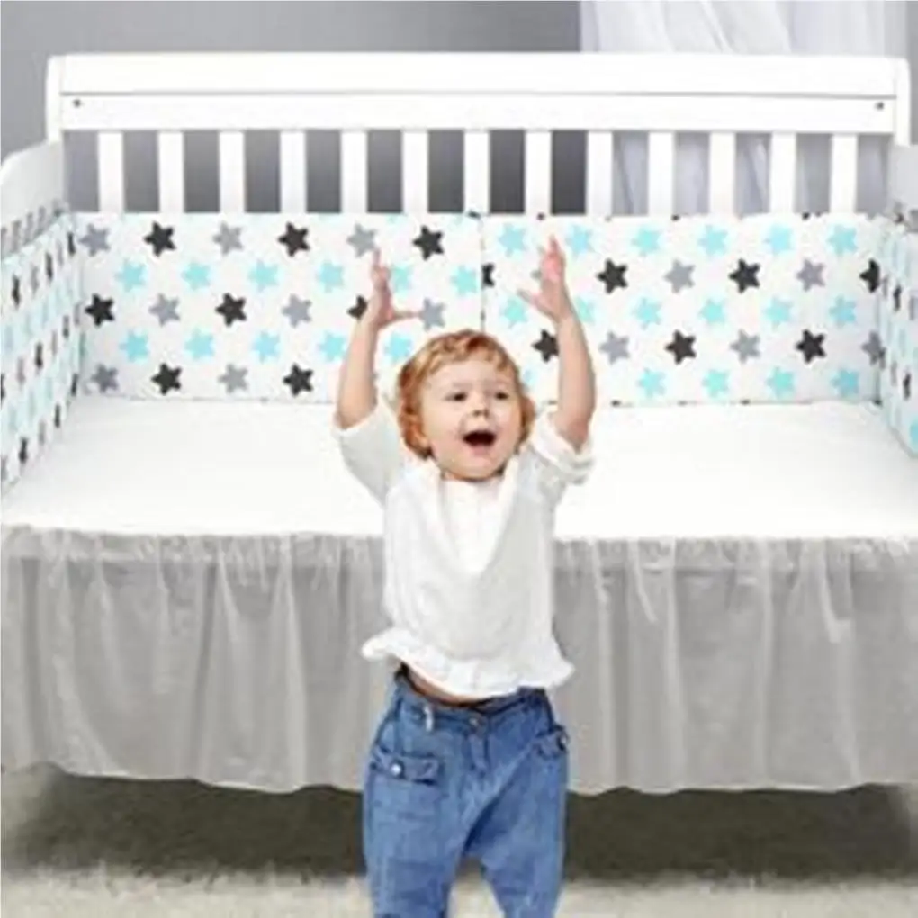 

Babies Crib Bumper Toddler Bed Safe Printing Pattern Anti-collision Protective Bumpers Bedside Barrier Protector