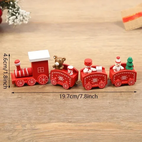 Рождественский деревянный поезд, игрушка, украшение, Счастливого Рождества, подарки для детей, праздничная интерактивная игрушка, детские новогодние подарки, деревянные игрушки для детей