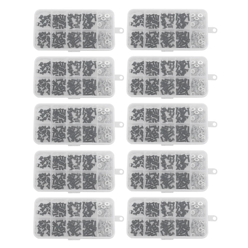 

Screws Box Set For 1/10 HSP Traxxas Tamiya HPI Kyosho D90 SRC10 Remote Control RC Car Parts 1800Pcs