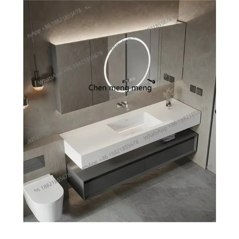 A178Новая комбинация тумбы для ванной комнаты и раковины из Corian в стиле лайт-люкс, с бесшовной керамической раковиной из сланца (art.: 3920dbd0e05dc) - 3920dbd0e05dc
