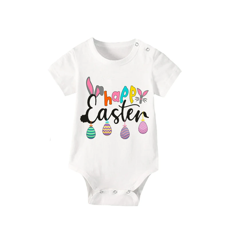 Easter Family Matching Pajamas Exclusive Design Happy Easter Slogan Eggs Gray Pajamas Set