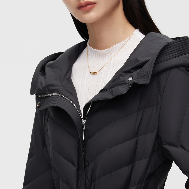 Фото BOSIDENG пуховик для женщин Smart Casual теплая длинная куртка куртка с капюшоном 90% куртка на гусином пуху высокого качества №5