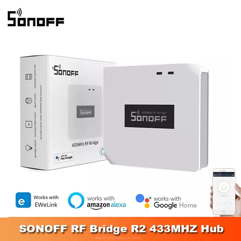 

SONOFF RF BridgeR2 WiFi 433 МГц беспроводной контроллер, дистанционное управление через приложение EWelink, автоматизация умного дома для Google Home,Alexa